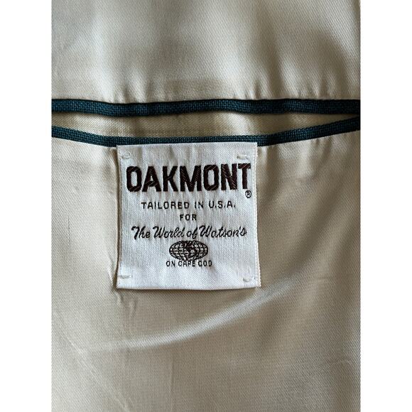 Vintage 80s Oakmont Made in USA Men’s 46R Green Worsted Wool Blazer Sport Coat - Picture 5 of 7